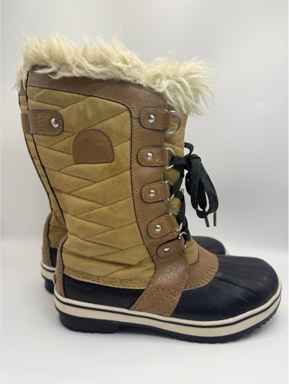 Sorel Women's Sz 5 Tofino II NL2332-373 Fur Lace-Up Snow Weather Winter Boot